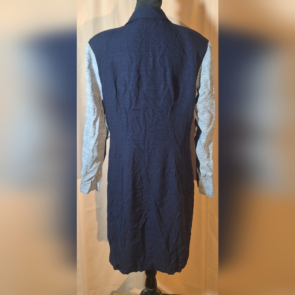 I.S.B. "Working Girl" Elegant Two-Tone Midi Dress - Picture 4 of 10
